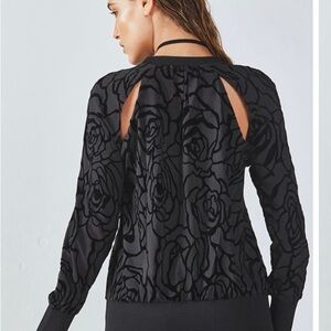 Fabletics Lola Long Sleeve Velvet Rose Top XS